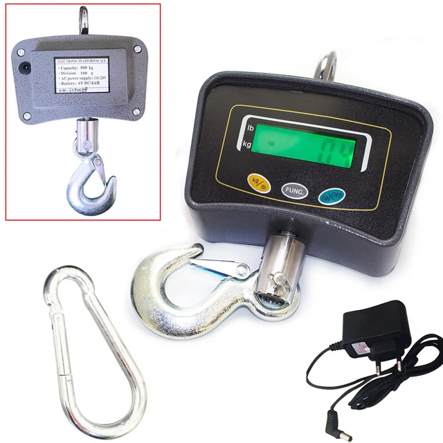 Balanza colgante profesional digital LCD báscula de tracción balanza industrial báscula 500 kg/1100 lb