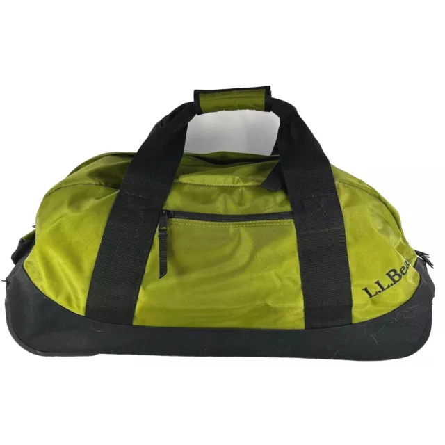 LL Bean Rolling Duffle Bag Green Black Medium Travel Adventure Duffle