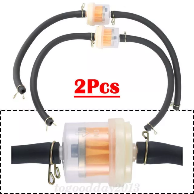 2x 6 mm petrol filter fuel filter with hose + clamps motorcycle scooter QLOVE