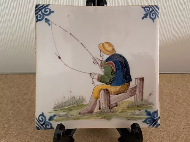 Ent Unique Polychrome Tile Makkum Tichelaar Delft Holland fisher4