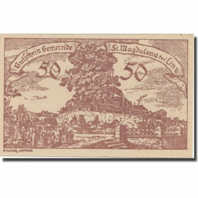 [#664941] Banknote, Austria, St. Magdalena Bei Linz, O.Ö., Gemeinde, 50 Heller,