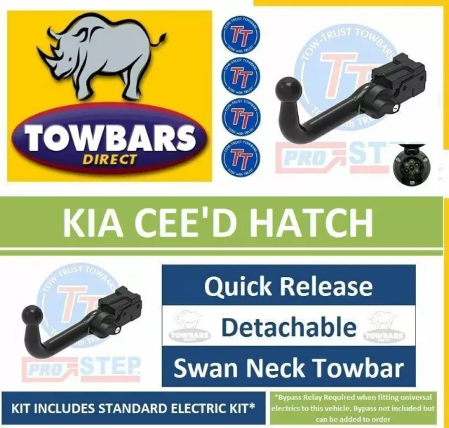 KIA Ceed Cee'd Hatchback 2007 to 2012 Detachable Swan Neck Towbar TK10HK Tow Bar