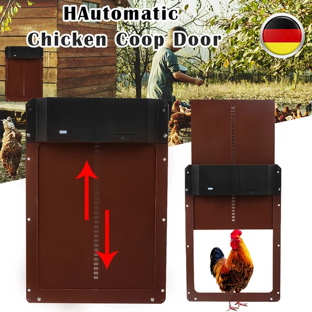 AUTOMATISCHE HÜHNERSTALL TÜR Hühnertür Hühner Gans Truthahn Wasserdicht ...