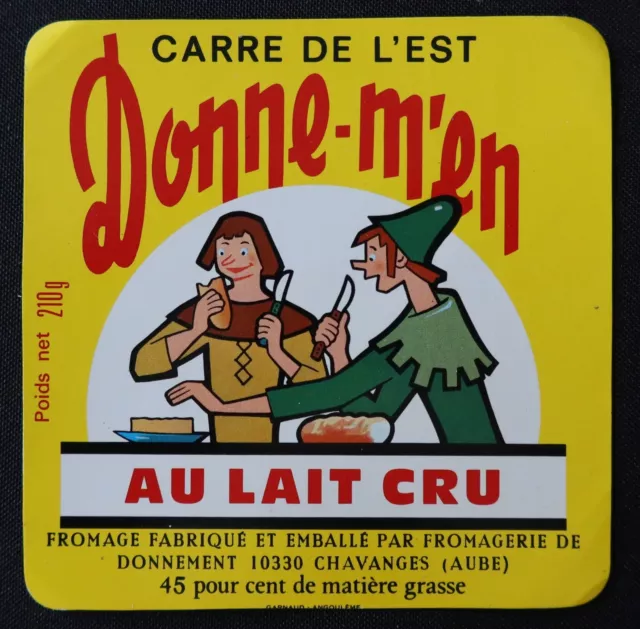 Etiquette fromage Carré de l'Est DONNE-M'EN Chavanges Aube label 47