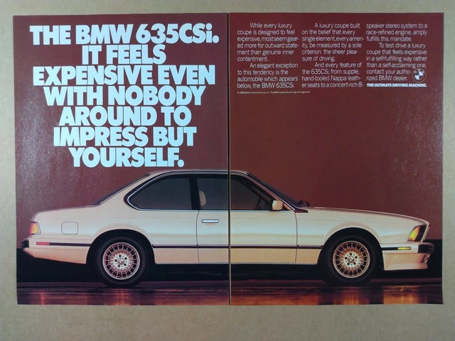 1988 BMW E24 635CSi Coupe vintage print Ad