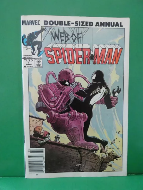 Marvel  Comic Web Of Spiderman Spider Man 1985  Issue #1 Double Sized Annual