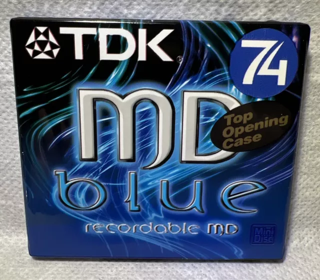 TDK | MD BLUE 74| MD-C74BEB | mini disco registrabile MD minidisc audio TV | NUOVO