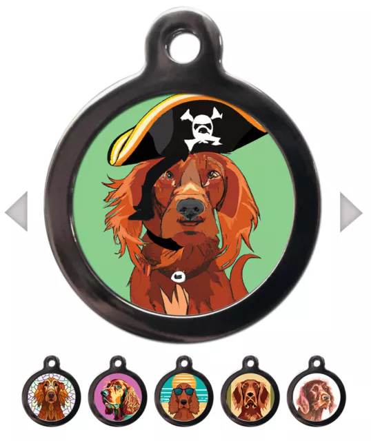 Irish Setter Breed Pet ID Tag Personalised Name Dog ID Tags For Dogs Puppies