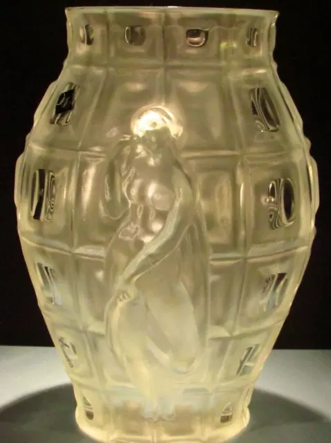 Desna Bacchantes Nudes Art Deco Vase Crystal Glass Schlevogt Hoffmann Czech