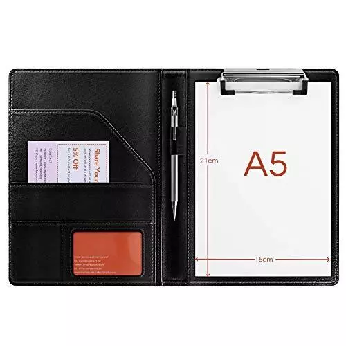 Bloc Note A5 conferencier Cuir Porte documents, Portfolio, Planchette, Support p