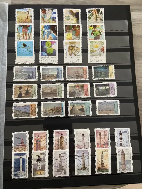 Lot de 3 Séries Complètes de Timbres oblitérés France