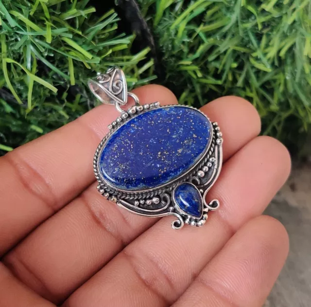 Lapis Lazuli 925 Sterling Silver Pendant  Gemstone Pendant OMG003