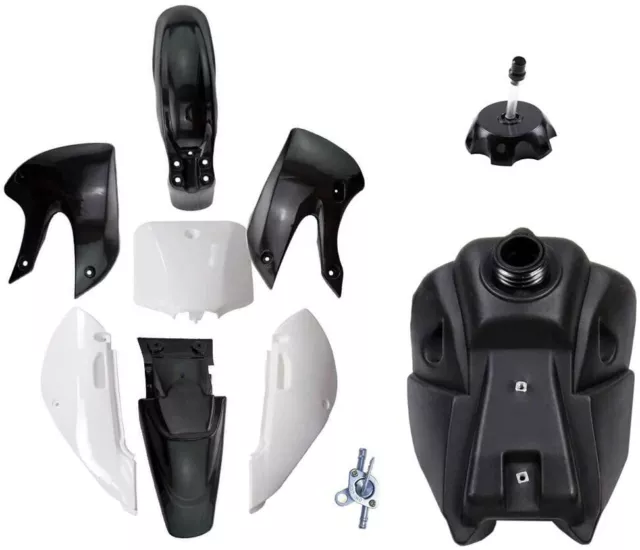 Black Plastics Fender Kit Fuel Tank For Kawasaki KLX110 KX65 Suzuki DRZ110 RM65