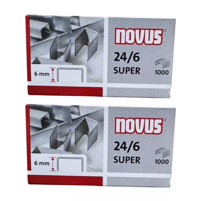 2000 Stück Novus Super 24/6 Heftklammern / Tackerklammern,  verzinkt