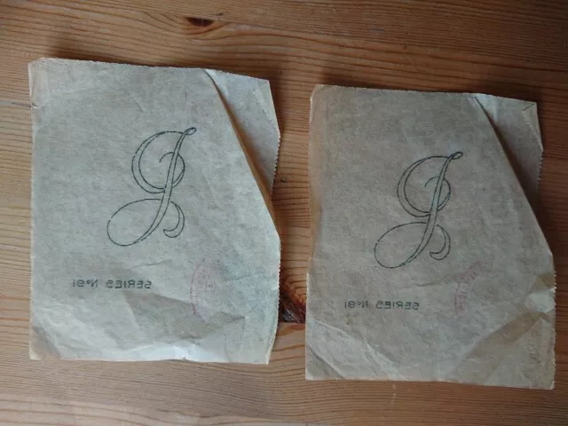 Vintage Deighton's 91 Embroidery Transfers Initial Capital Letter J 5cm Set of 2