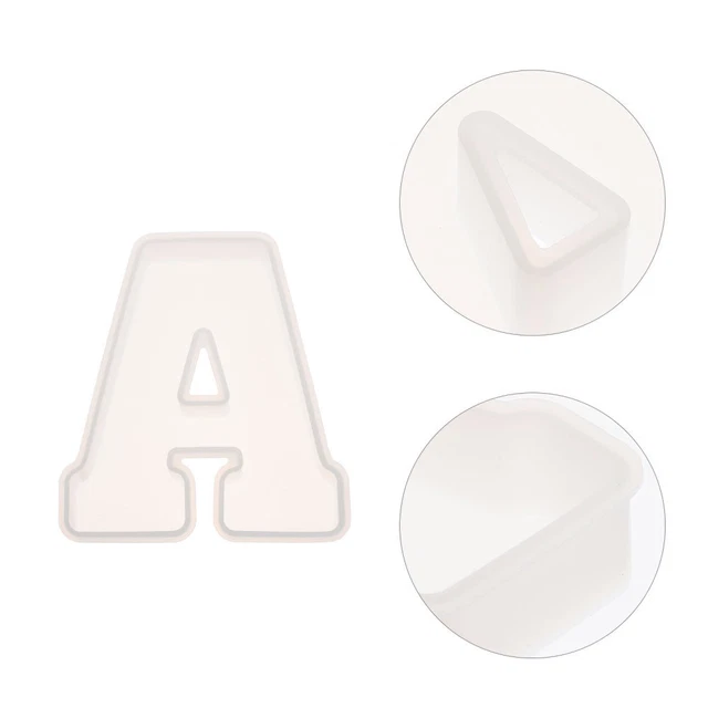 White Silica Gel Letter Stencil Silicone Molds Epoxy Resin Large