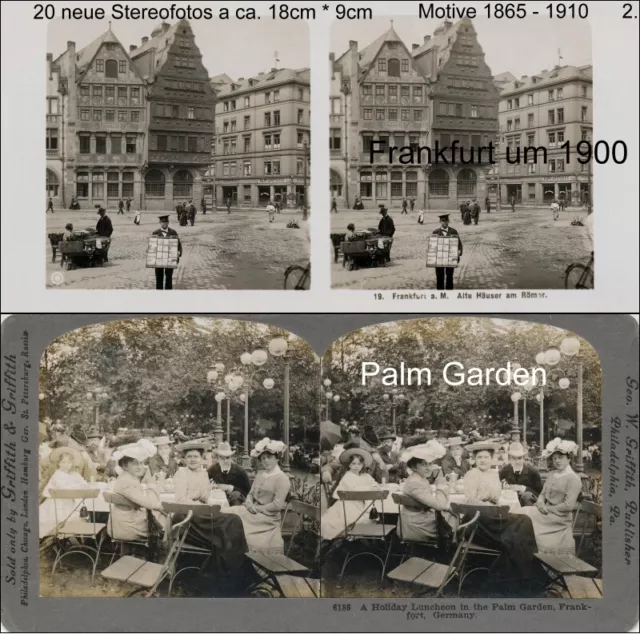 20 Stereofotos Frankfurt / Main in Germany - Motive 1865-1910 Lot 2
