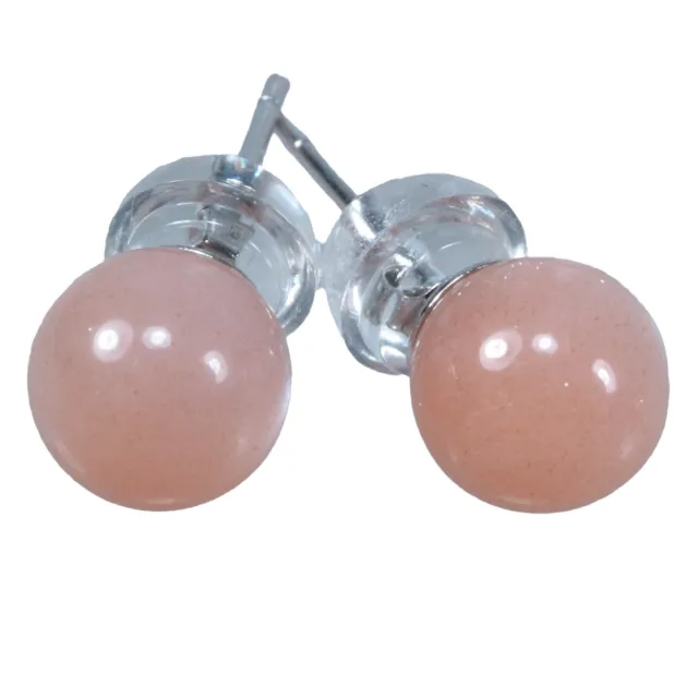 Ohrstecker Edelstein Ohrringe Kugel/Perle 6 mm Durchmesser 925er Silber Schmuck