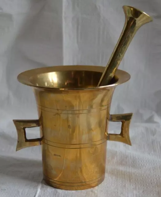 Brass Mortar and Pestle Antique Pharmacy Apothecary