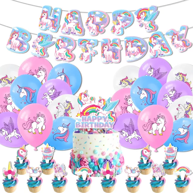 Unicorn Theme Party Set Party Supplies Kids Girls Birthday Decoration