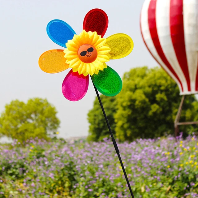 3pcs Outdoor Windrad Sunflower Rasen Windräder Kinder Windräder Spielzeug 8