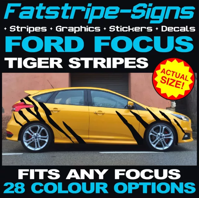 to fit FORD FOCUS ST TIGER STRIPES CAR VINYL GRAPHICS DECALS STICKERS MK3 MK4 RS