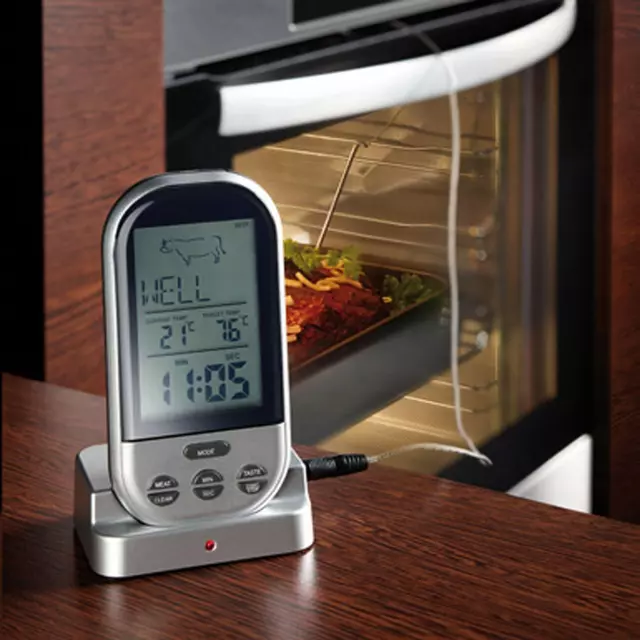 Funk-Bratenthermometer WS 1050  Fleisch-Thermometer Ofen Grill Küche BBQ Smoker 3