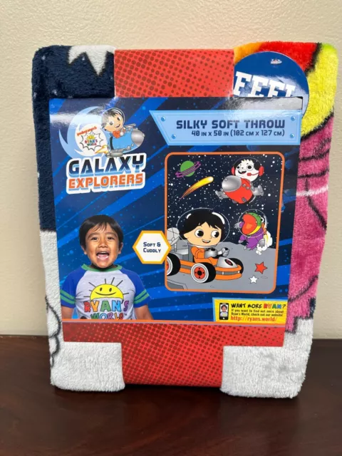 Ryans World Galaxy Explorers Silky Soft Blanket Throw 40 X 50 Inches  NEW