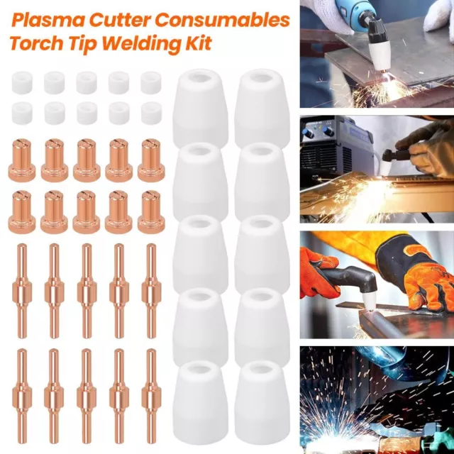 40X Plasma Cutter Consumables Torch Tips Welding Kit For PT-31 LG-40 CUT 40 50