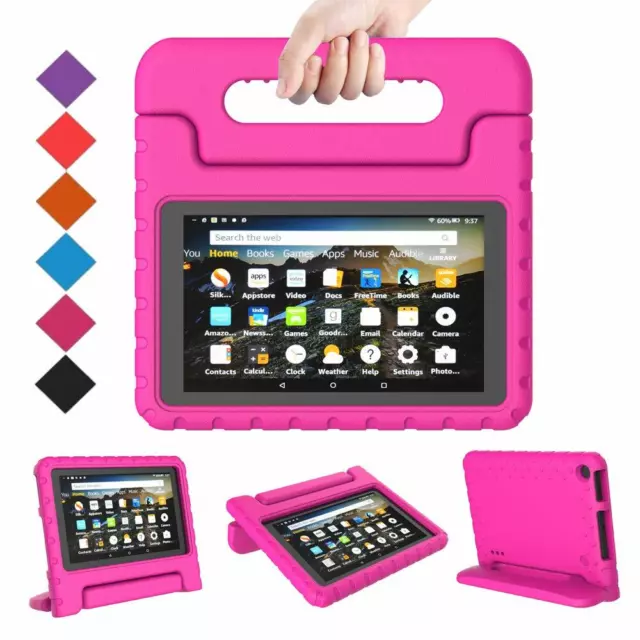 Amazon Fire 7 HD8 Tablet ShockProof EVA Handle Stand Cover Case Fit Kids Safe UK