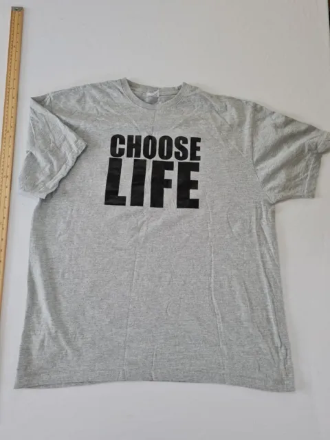 T-shirt unisex ""Choose Life"" D&H camicie UK taglia 3XL grigio 14796