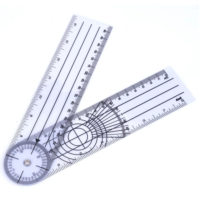 Set Righelli E Goniometro - 5 Pezzi In Plastica Trasparente Per Scuola - Foto 5