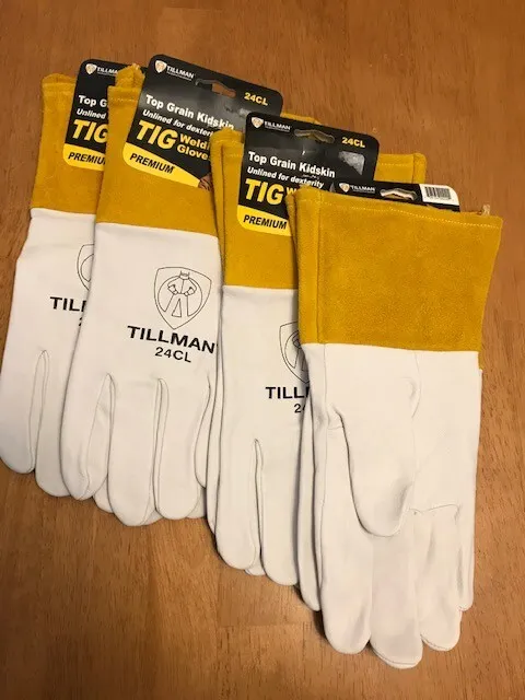 Tillman 24CL Unlined Top Grain Kidskin Tig Welding Gloves LARGE (4 PAIRS ) NWT