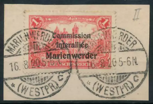 MARIENWERDER Nr 26II zentrisch gestempelt Briefst³ck X49A6E2