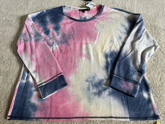 Size XL Gibson Long Sleeve Crew Neck Pullover Navy Fuschia Combo Tie Dye NWT Size XL Gibson Long Sleeve Crew Neck Pullover Navy Fuschia Combo Tie Dye NWT