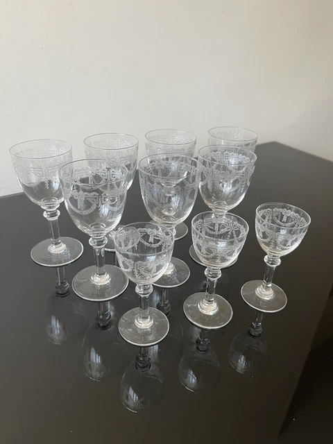 Service à Liqueur Saint Louis En Cristal Blanc Et Bleu Mod
