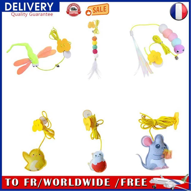 Interactive Cat Toys Simulation Retractable Play Teaser Wand Bite Toy with Bell