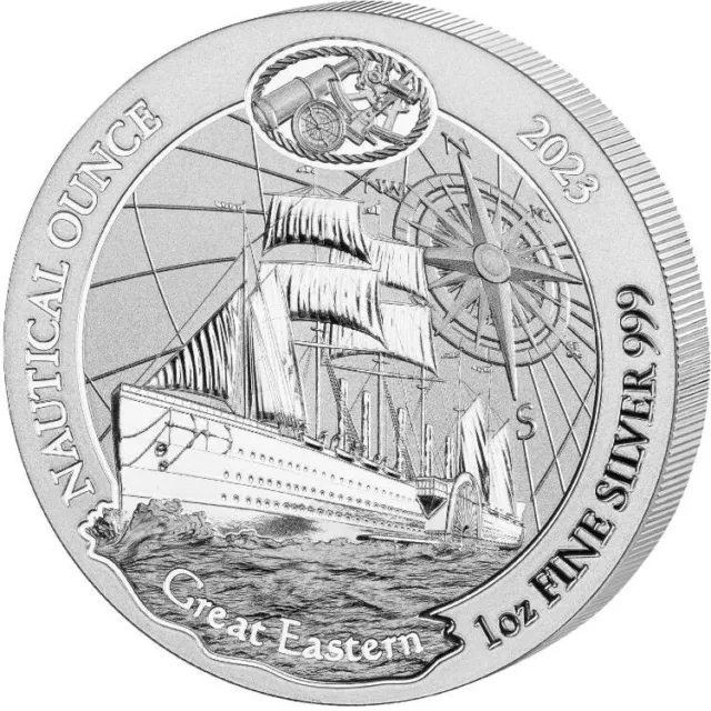 2023 Rwanda Nautical Ounce 165 Years The GREAT EASTERN 999 Fine Silver 1oz coin