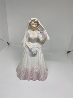 Royal Doulton 'The Bride' Figurine White & Pink Dress White Flowers HN 2166