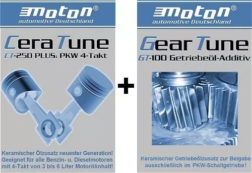 Additiv moton 1 x GT-100 für Getriebeöl + 4 x CeraTune CT-250 für Motoröl