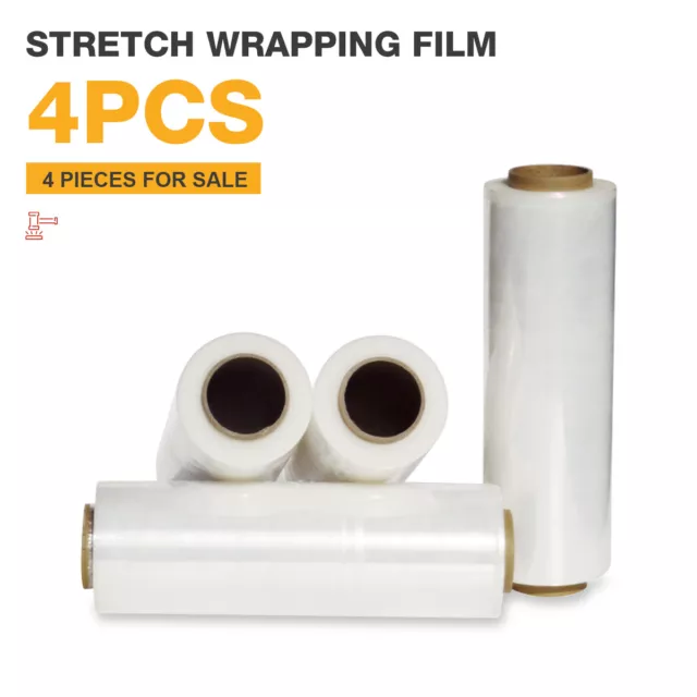 15/18" x 1000/1500FT Pallet 4 Rolls Clear Wrap Stretch Film Shrink Hand Packing