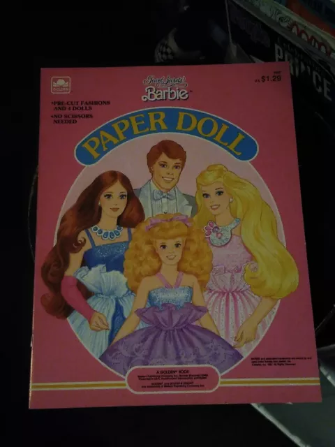 A Golden Book Jewel Secrets 1987 Barbie Paper Doll book set rare find.