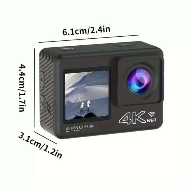 4K Action cam WiFi Sports Doppel Kamera Wasserfest (No Gopro Dji Insta360) Neu 1