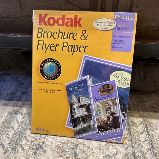 Kodak Glossy Brochure and Flyer Paper Double Sided 1 Package 40 Count ⭐⭐⭐⭐⭐