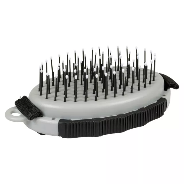 Duvo+ Brosse Main Avec Pointes Noir/Gris pour Chiens, Neuf