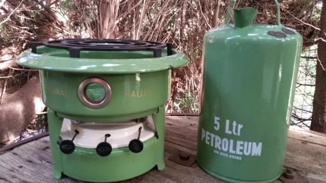 Haller Petroleumkocher Emaille Vintage Kocher + Petroleumkanne
