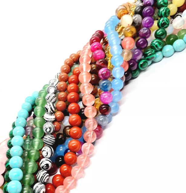 SEMI PRECIOUS CRYSTAL GEMSTONE CRAFT BEAD STONE - 8mm - x45 BEADS