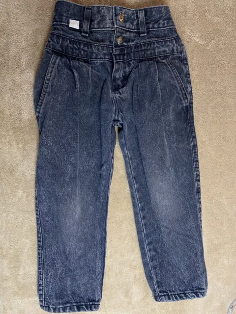 VTG Lee Jeans High Waist Denim Size 4 Reg USA  Tapered Kids Pleat Yoke