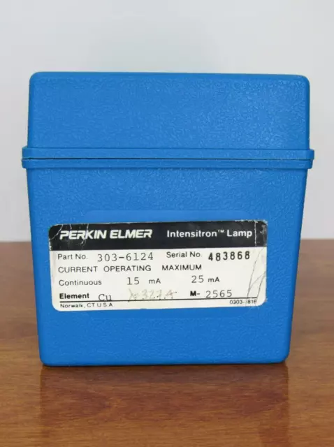 Perkin Elmer AA Hollow Cathode Intensitron Lamp Element Cu #303-6124 M-2565