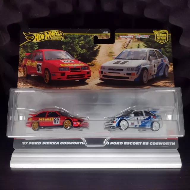 Hot Wheel '87 Ford Sierra Cosworth '93 Escort Rs Car Culture 2 Pack Premium 1/64